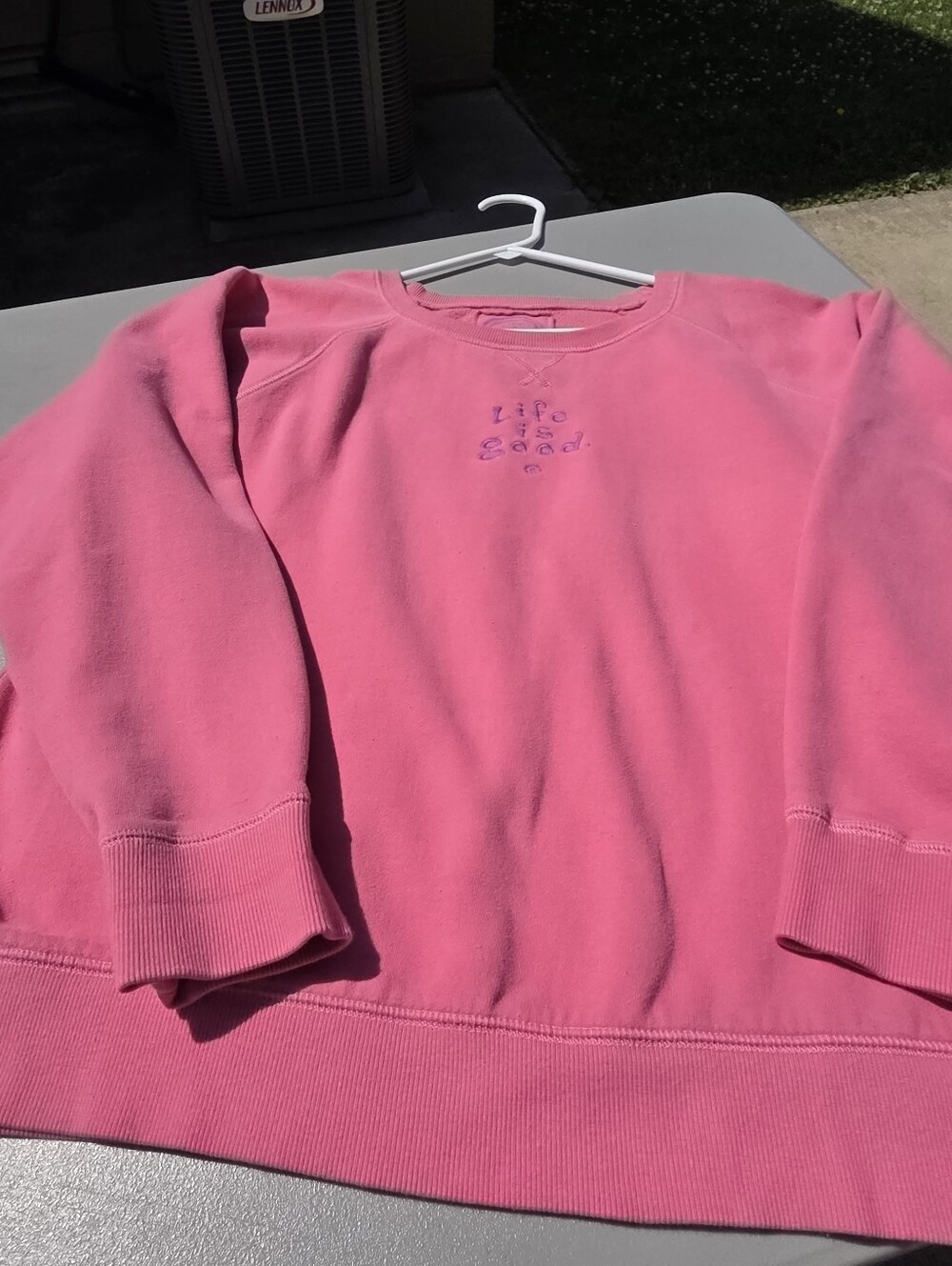 Life is Good Women's Pink Crewneck Sweatshirt - Picture 9 of 11